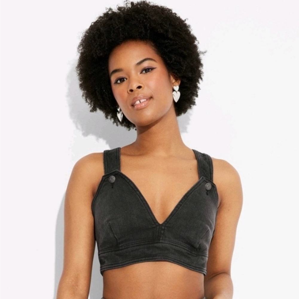 WILD FABLE | Denim Bib Crop Top